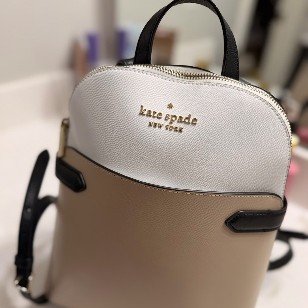 Kate Spade White and Beige Backpack